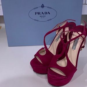 Fuchsia Prada Wedges